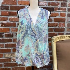 Cremieux sleeveless paisley top